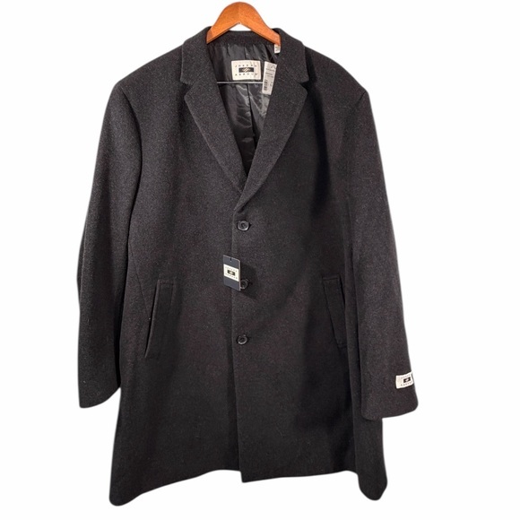 Joseph Abboud Men’s size 52 or xl Wool Cashmere Charcoal Overcoat coat jacket